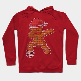 Gingerbread Girl Soccer Player Christmas Knit Pattern Hoodie